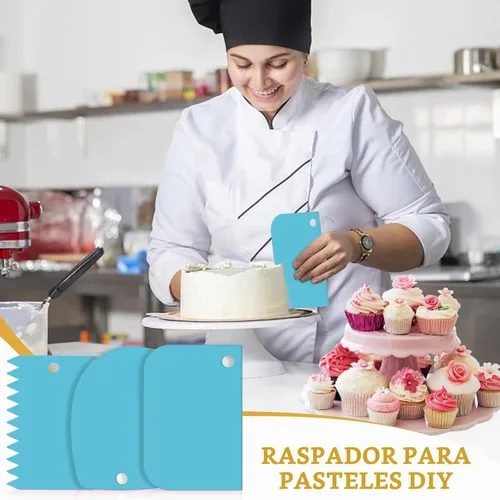 Vista 4 de Juego de jeringas para decoración de postres, kit de tuberías de glaseado, herramienta de decoración de pasteles de acero inoxidable, 6 boquillas