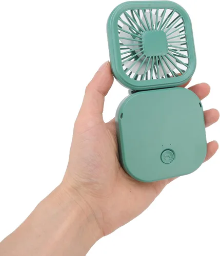 Vista 4 de Ventilador de escritorio pequeño 3 velocidades plegable Velocidad del viento Rotación de 270 grados Ventilador plegable portátil de viento fuerte