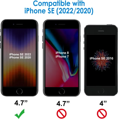 Vista 2 de JETech Protector de pantalla para iPhone SE 3/2 (edición 2022/2020), 4.7 pulgadas, película de vidrio templado, paquete de 3