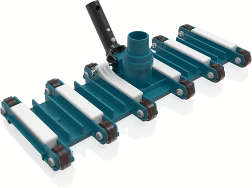 Vista 9 de POOLWHALE Cabezal de aspiradora de piscina flexible de 14" con ruedas, mango de control de dirección giratoria para piscinas enterradas y sobre