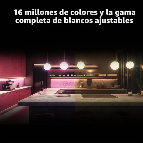 Vista 3 de Aqara Thread/Zigbee - Bombilla LED inteligente T2 E26, blanco sintonizable (2000K-9000K), bombilla RGB que cambia de color con 16 millones