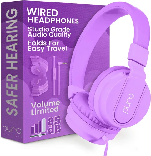 Vista 10 de Puro Sound Labs - Kids Headphones, Volume-Limiting 85dB, PuroBasic, Green Verde