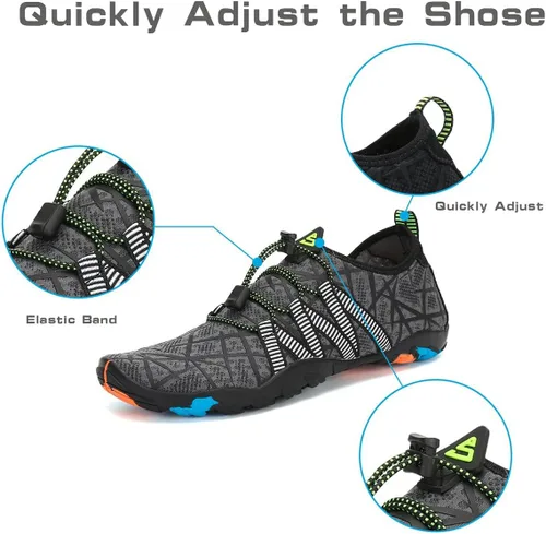Vista 5 de Kararao Mens Womens Water Shoes Quick Dry Swim Shoes Beach Shoes Pool Surfing Aqua Sports