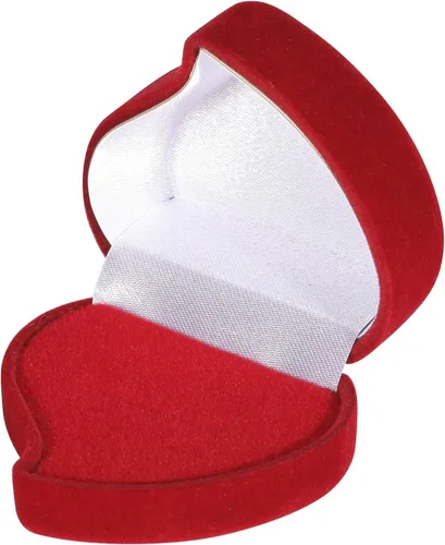 Vista 2 de I-MART Caja de regalo de joyería de rosa roja en forma de corazón para pendientes de anillo