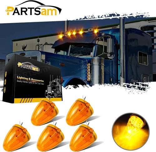 Vista 9 de Partsam 5 luces LED de repuesto para techo de 17 luces LED de repuesto para Kenworth Peterbilt Freightliner Mack de camiones resistentes