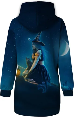 Vista 4 de Vestido de Halloween para mujer 2022 con capucha para otoño e invierno