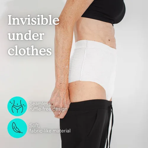 Vista 6 de Because Ropa interior para adultos para incontinencia para pieles sensibles, para mujeres, calzoncillos desechables de primera calidad, antiolor