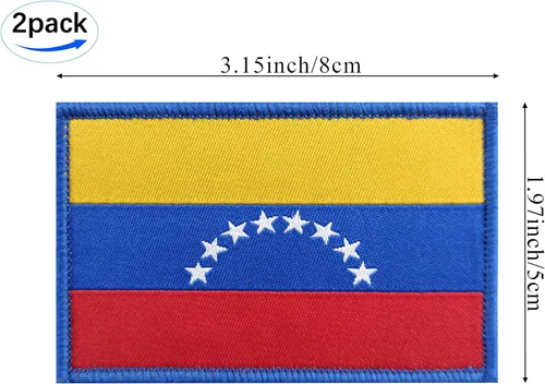 Vista 4 de JBCD Paquete de 2 parches tácticos de bandera venezolana para ropa, sombrero, parche militar