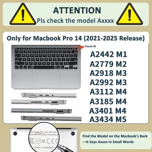 Vista 49 de Carcasa para laptop MacBook Air de 11 pulgadas 2015 2014 2013 2012 2011 2010 versión modelo A1465 A1370, Air 11.6 pulgadas a presión funda rígida