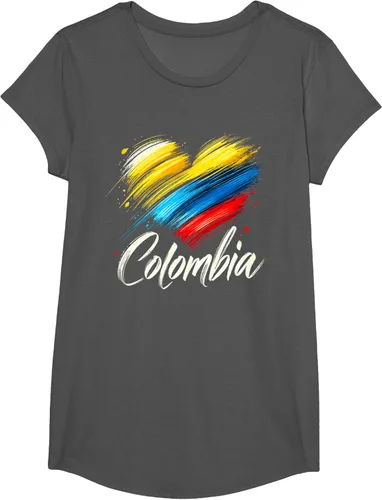 Vista 39 de Camiseta de orgullo colombiano con corazón de la bandera de Colombia