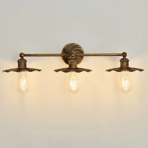 Vista 12 de ZGLAOJT 2 Luces Vintage para Tocador Doradas Accesorios de Iluminación para Baño Sobre Espejo.