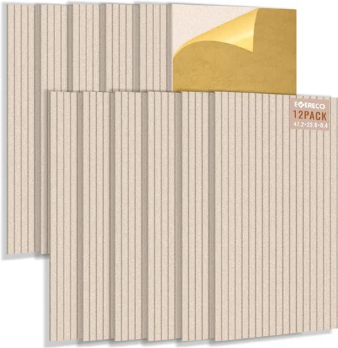 Vista 9 de EVERECO Paquete de 6 paneles acústicos grandes, 47.2×23.6×0.4 pulgadas, paneles insonorizados para pared, adecuados para sala de medios, estudio