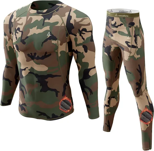 Vista 47 de Conjunto de ropa interior térmica para hombre, ropa interior larga 1#verde militar