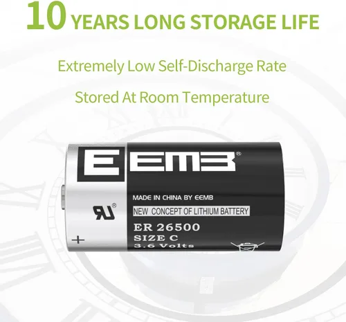 Vista 5 de EEMB ER26500 3.6V 9000mAh C tamaño batería de litio de alta capacidad Li-SOCL₂ batería no recargable LS26500 SB-C01 TL-2200 para monitor de presión