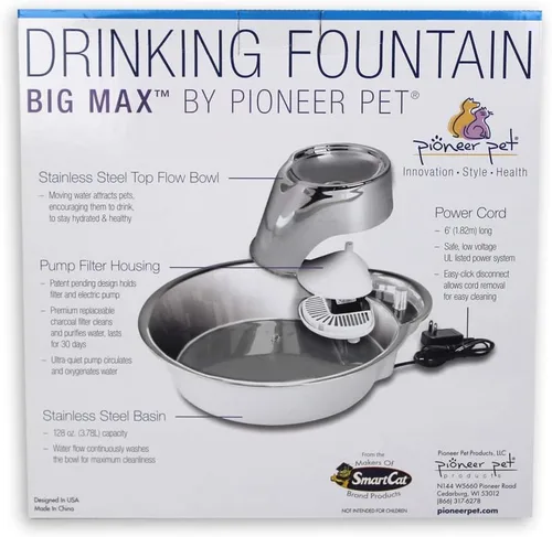 Vista 8 de Pioneer Pet Gran fuente de acero inoxidable para perros, Plateado