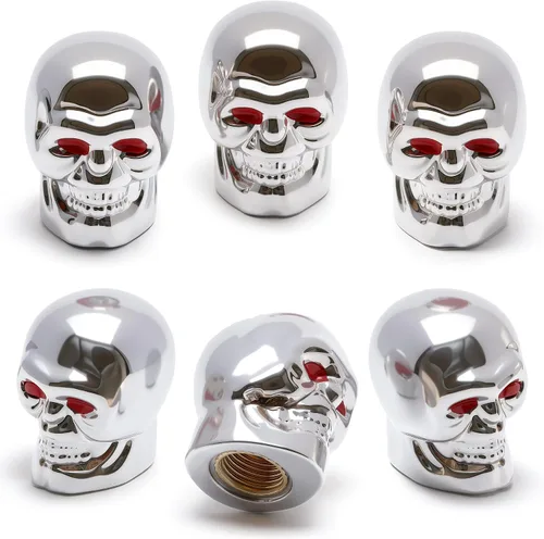 Vista 15 de 4 piezas de tapas de válvula de neumático estilo Cobra, forma de cabeza de serpiente, tapas universales de válvula de neumático con núcleo de cobre