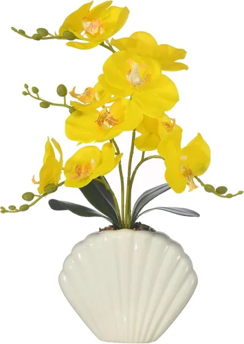 Vista 8 de Phalaenopsis de seda de orquídea azul de 16 pulgadas en maceta