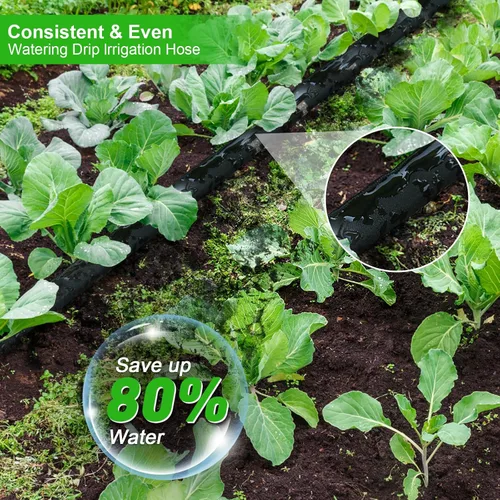 Vista 2 de Manguera plana de remojo de 15 pies para riego eficiente del árbol, diseño duradero de doble capa para jardines, césped y campos de verduras
