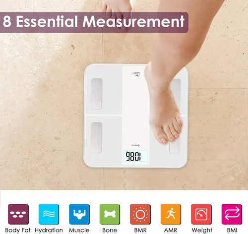 Vista 2 de Uten Báscula de grasa corporal inteligente BMI báscula digital de baño, báscula de peso inalámbrica, analizador de composición corporal