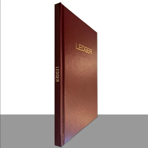 Vista 2 de BookFactory Libro de contabilidad/contabilidad / 4 (cuatro) columnas cuaderno de contabilidad - 100 páginas, 8 x 10 pulgadas, cubierta burdeos