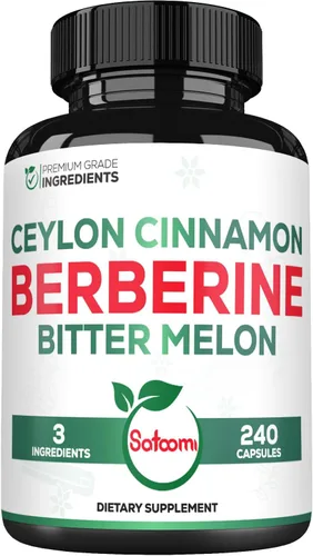 Vista 9 de Satoomi Suplemento de berberina con corteza de canela de Ceilán orgánica y melón amargo - 3 en 1-60 cápsulas veganas