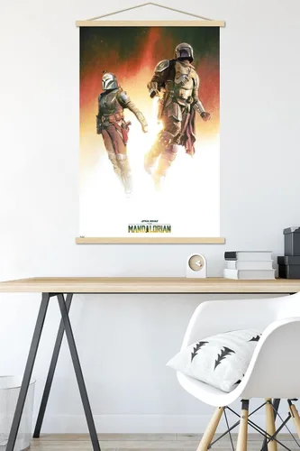 Vista 5 de Trends International Star Wars: The Mandalorian Season 3 - Póster de pared dúo, 22.37 x 34.00 pulgadas, paquete de impresión premium y colgador