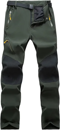 Vista 4 de Yuzhih Hiking Pants with Belt for Men Solid Color Assault Pants Slim Fit Patchwork Pants Outdoor Breathable Cargo Pants