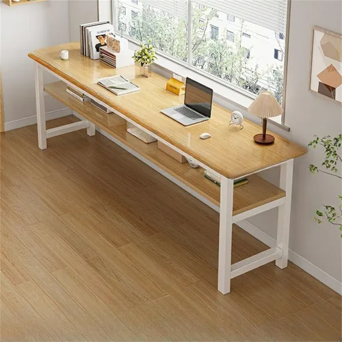 Vista 14 de Escritorio de oficina cuadrado de 15.7 pulgadas de frente a atrás, mesa larga rectangular para sala de estar, escritorio extra largo, estante