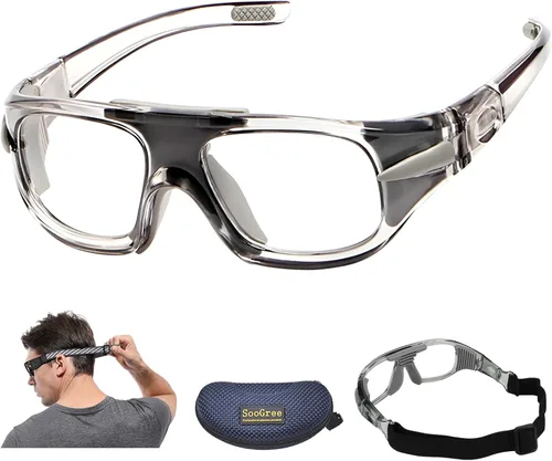 Vista 10 de SooGree Gafas Deportivas de Squash y Racquetball, Gafas de Baloncesto, Correa Ajustable, Resistente al Impacto