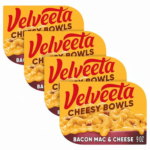 Vista 10 de Velveeta Cheesy Bowls - Comida para microondas con tocino y queso, bandeja de 9 onzas