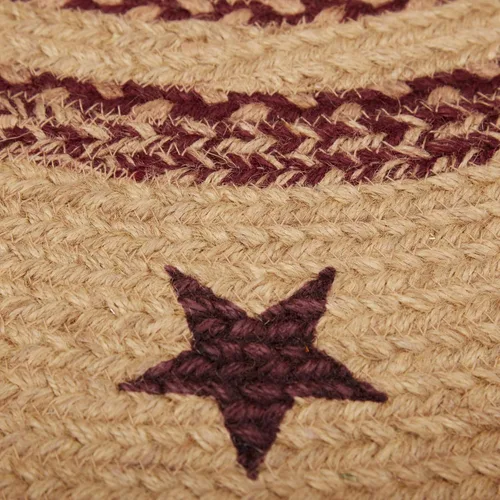 Vista 5 de VHC Brands Alfombra de yute marrón burdeos con diseño de estrellas y almohadilla de 16.5 x 33 pulgadas