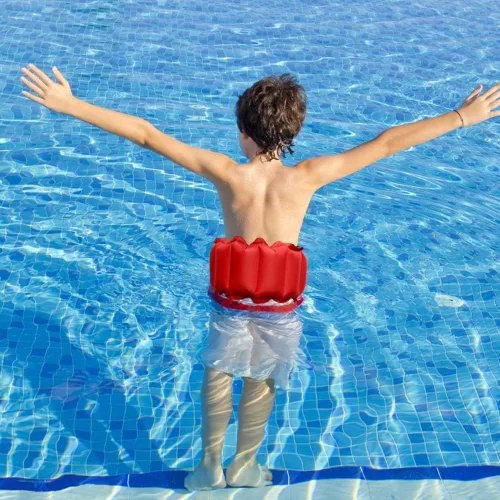 Vista 5 de Swim Belt Inflatable Swimming Float Belt Back Float Safety Swim Trainer Adjustable Pool Waist Flotation Aid Portable for Kids Adults