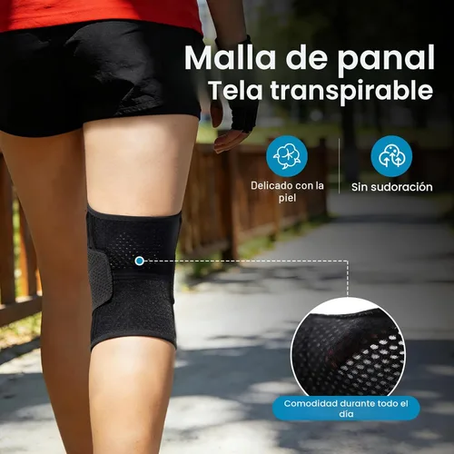 Vista 4 de Galvaran Rodillera con estabilizadores laterales para dolor de rodilla por desgarro meniscal, ACL, MCL, artritis, recuperación de lesiones, soporte