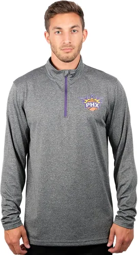 Vista 34 de Ultra Game Camiseta oficial de la NBA de manga larga con cremallera corta para hombre Gris Caliente Carbón