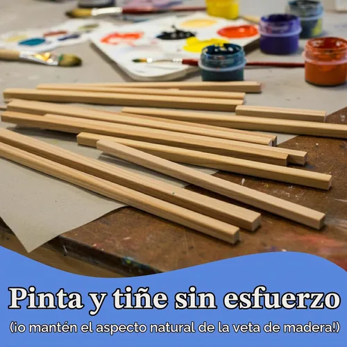 Vista 4 de Varilla cuadrada de madera para manualidades, 1/4 pulgadas x 12 unidades, 10 palos de madera para manualidades, adornos de madera y fabricación