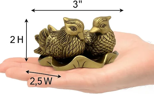 Vista 4 de Betterdecor Feng Shui chino mandarín Yuan Yang Love Birds estatua figurita decoración para el hogar y la oficina para el romance y el amor