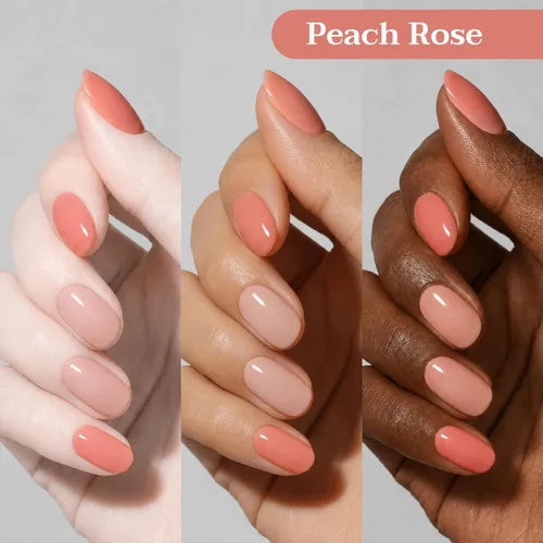 Vista 3 de Peel-Off - Juego de 3 esmaltes de uñas veganos – melocotón y melocotón pálido + capa superior transparente Halal, a base de agua, transpirable,