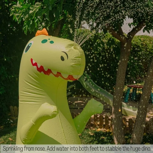 Vista 5 de Float Joy Rociador inflable de 5.5 pies, dinosaurio gigante T-REX, gran regalo para niños y adultos, juguete de agua para decoración de fiesta