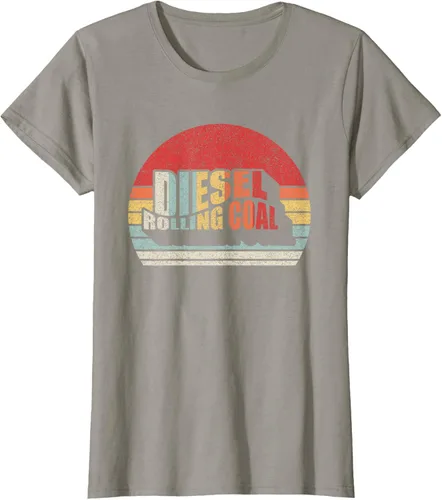 Vista 48 de Camiseta de camión diésel con motor diésel retro y divertido de carbón, Negro