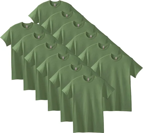 Vista 83 de Gildan Camiseta de algodón pesado para adultos, estilo G5000, paquete múltiple Gris ceniza (paquete de 2)