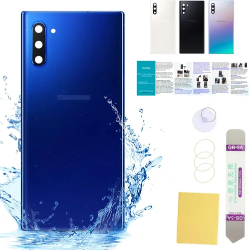 Vista 64 de Compatible con Samsung Galaxy Note 8 - Carcasa trasera de repuesto de cristal de 6.3 pulgadas, SM-N950, todos los portadores con manual de Negro