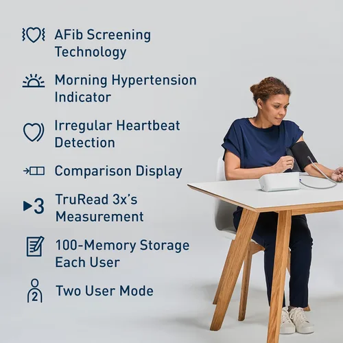 Vista 2 de OMRON Monitor de Presión Arterial Platinum para Uso Doméstico y Brazalete de Presión Arterial para Brazo Superior - Marca #1 Recomendada por
