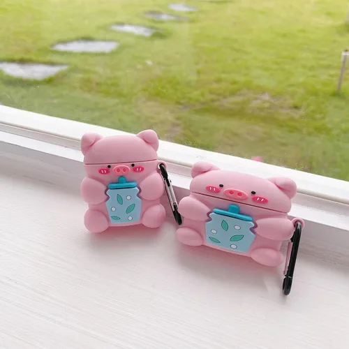 Vista 7 de Bonita funda para AirPods Pro, bonita funda de dibujos animados 3D Kawaii para Airpods Pro, divertidas fundas de silicona de anime para AirPods Pro