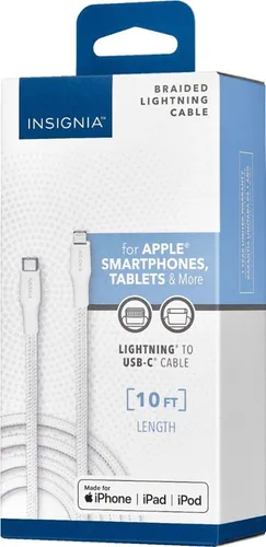 Vista 7 de Insignia Cable Lightning a USB-C de carga y sincronización de 10' - Gris Luna - Modelo: NS-MLC1021MG gris (Moon gray)
