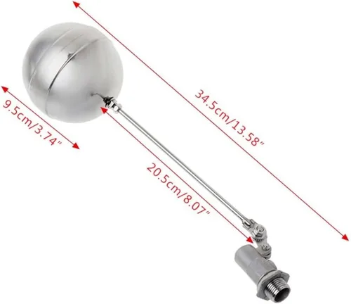 Vista 2 de DN15 Stainless Steel Water Tank Float Valve - Hydraulic Control Float Sensor for Cooling Towers and Solar Systems