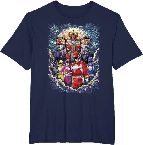 Vista 13 de Power Rangers Mighty Morphin' Megazord Starry Night Poster Camiseta