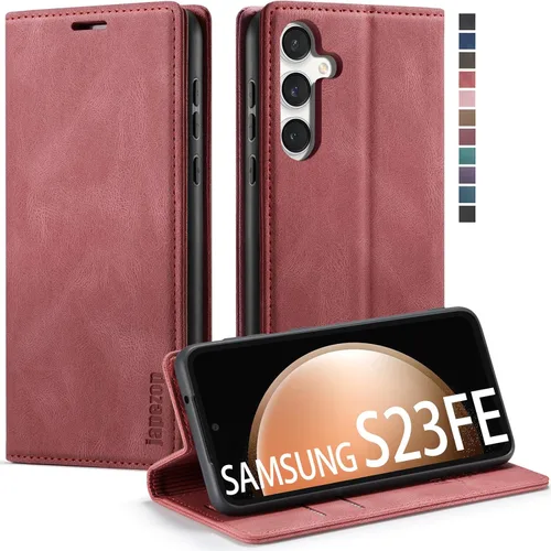 Vista 36 de japezop Compatible con Samsung Galaxy S23 5G - Funda tipo cartera con bloqueo RFID, tarjetero y función atril magnético, funda de piel con tapa
