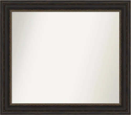 Vista 287 de Amanti Art Espejo de pared personalizado no biselado (25 x 25 pulgadas), marco de bronce acentuado, varios tamaños personalizados, espejo de baño