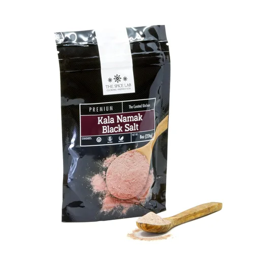 Vista 10 de The Spice Lab Kala Namak Sal negra – Sal india del Himalaya en tarro francés – Condimento puro vegano Kala Namak para revueltas de tofu – Sabor