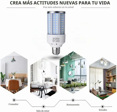 Vista 6 de Bombilla LED de maíz de 30 W (equivalente a 200 W), luz diurna, base estándar E26, paquete de 2